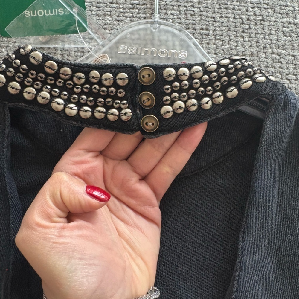 Free People Studded Muscle Tank – Washed Black – Size Medium - Picture 6 of 16